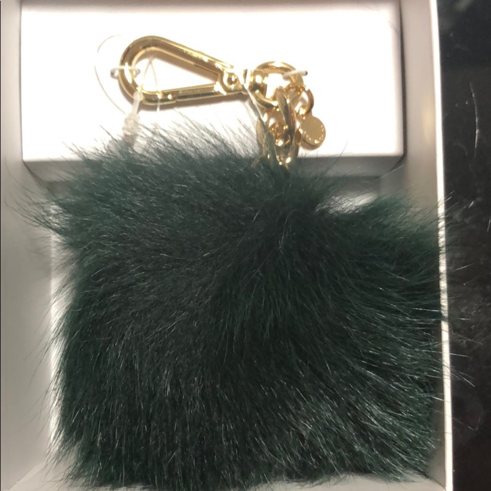 Moss Green Fur Pom Keychain